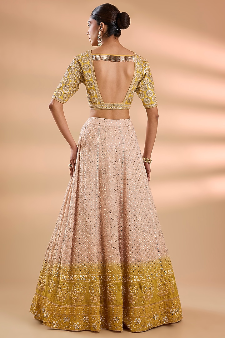Ivory & Yellow Chikankari Bridal Lehenga Set by Faabiiana at Pernia's Pop Up Shop