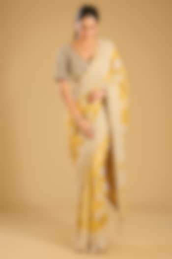 Yellow Gajji Bridal Saree Set by Faabiiana at Pernia's Pop Up Shop