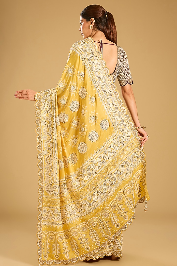 Yellow Gajji Bridal Saree Set by Faabiiana at Pernia's Pop Up Shop