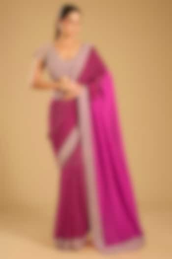 Red & Rani Gajji Silk Bridal Saree Set by Faabiiana at Pernia's Pop Up Shop