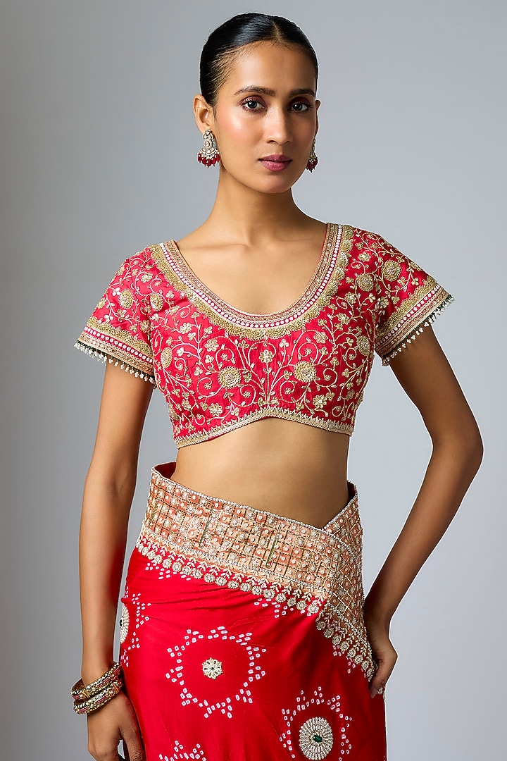 Rani Gajji Silk Paithani Pallu Bridal Saree Set by Faabiiana at Pernia's Pop Up Shop