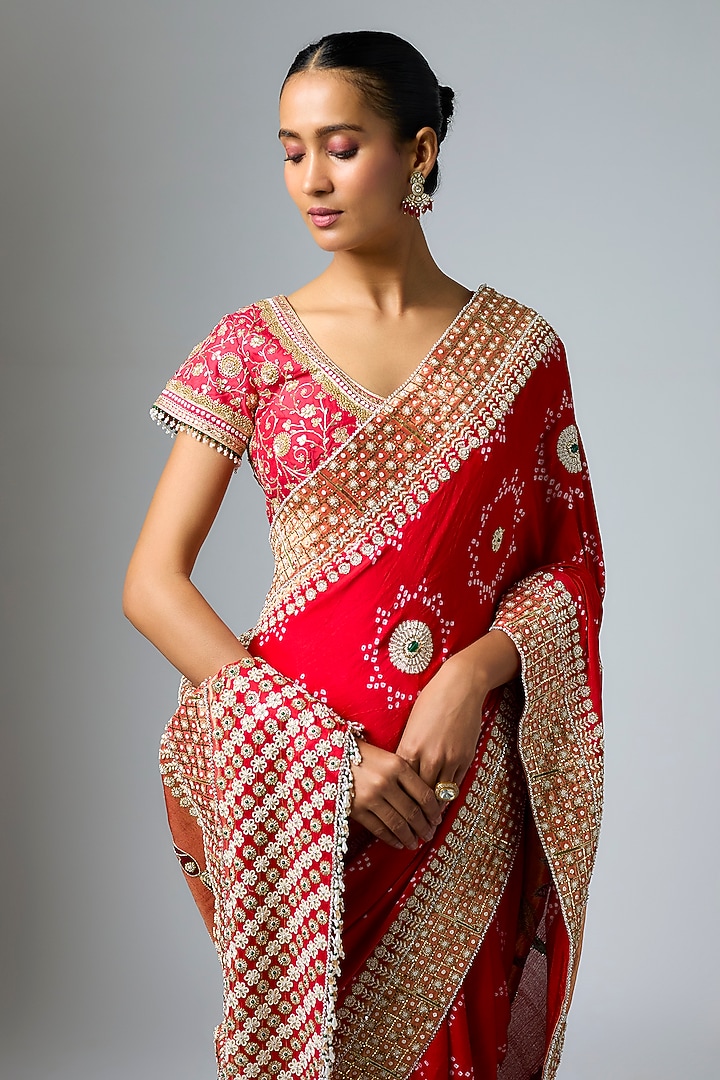 Rani Gajji Silk Paithani Pallu Bridal Saree Set by Faabiiana at Pernia's Pop Up Shop