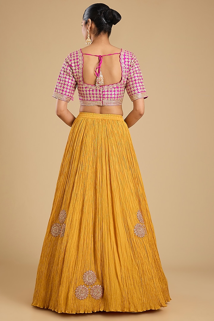 Mustard Yellow Silk Bridal Lehenga Set by Faabiiana at Pernia's Pop Up Shop