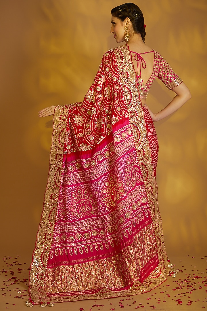 Rani Embroidered Saree with Regal Border