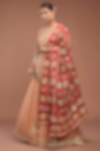 Orange Chanderi Silk Sharara Set by Faabiiana at Pernia's Pop Up Shop