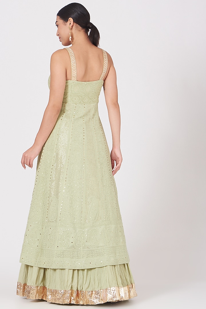 Mint Green Chikankari Bridal Anarkali Set by Faabiiana at Pernia's Pop Up Shop