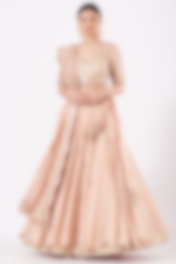 Lotus Pink Bridal Lehenga Set With Mukaish Work by Faabiiana at Pernia's Pop Up Shop