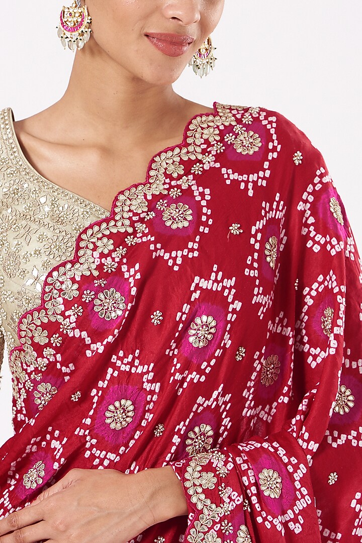 Dull Gold Crushed Bridal Lehenga Set by Faabiiana at Pernia's Pop Up Shop