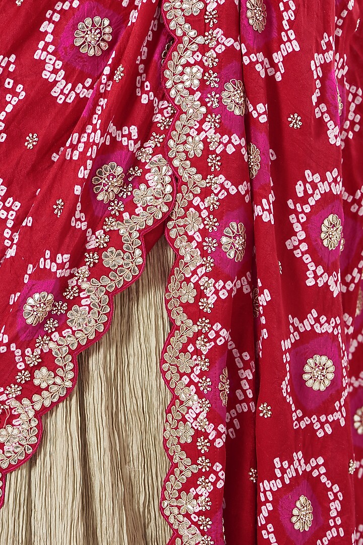 Dull Gold Crushed Bridal Lehenga Set by Faabiiana at Pernia's Pop Up Shop