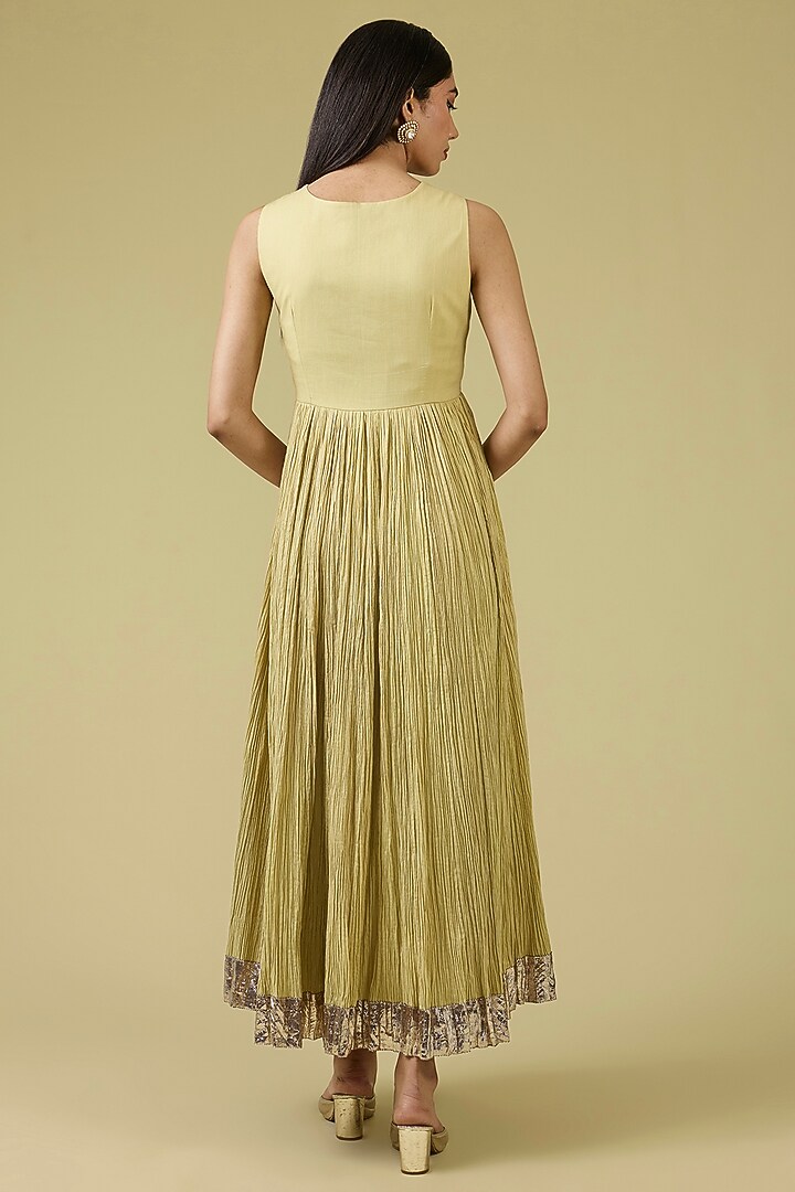 Sage Green Organza Mukaish Work Kurta by Faabiiana at Pernia's Pop Up Shop