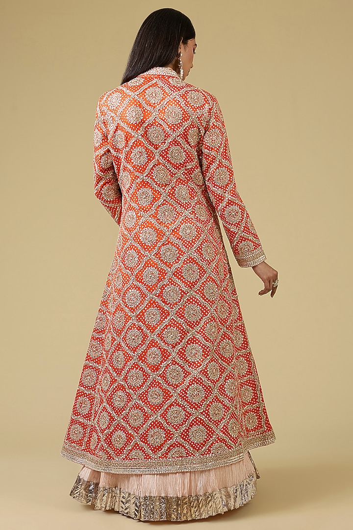 Pink Crushed Embroidered Party Wear Dress With Jacket by Faabiiana at Pernia's Pop Up Shop
