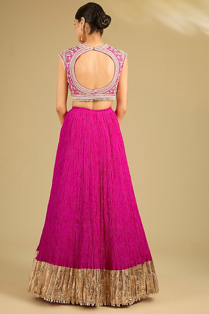 Pink Silk Bridal Lehenga Set by Faabiiana at Pernia's Pop Up Shop