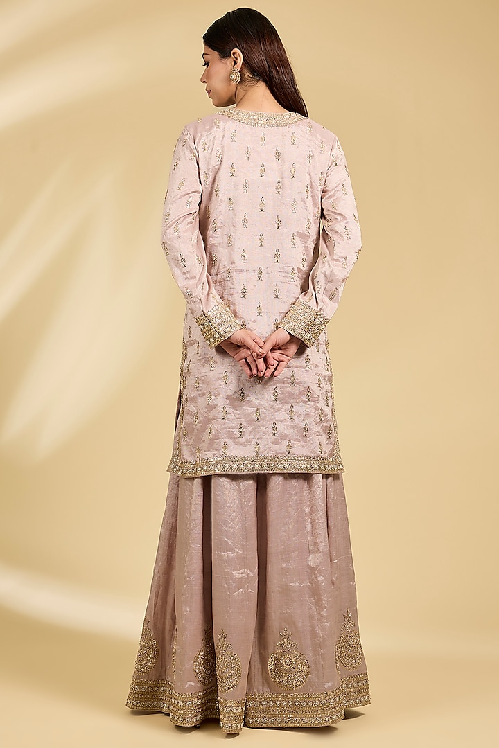 Lavender Banarasi Tissue Bridal Sharara Set by Faabiiana at Pernia's Pop Up Shop