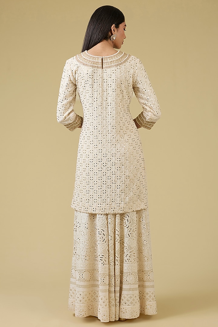 Ivory Chikankari Bridal Sharara Set by Faabiiana at Pernia's Pop Up Shop