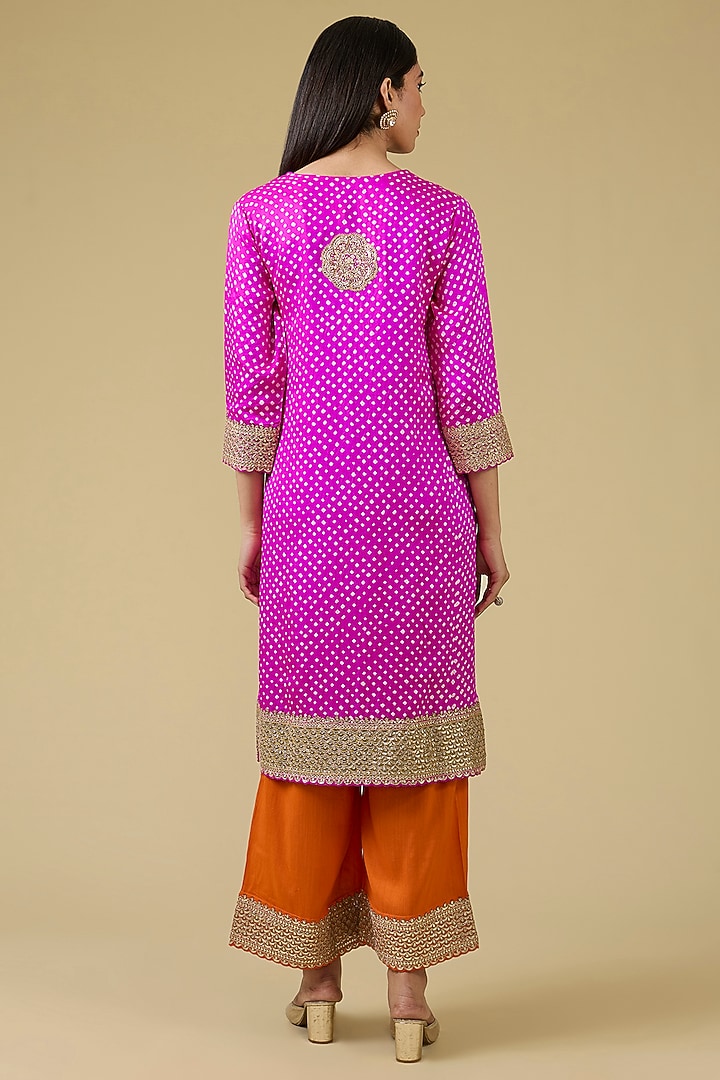 Pink Gajji Silk Kurta Set by Faabiiana at Pernia's Pop Up Shop
