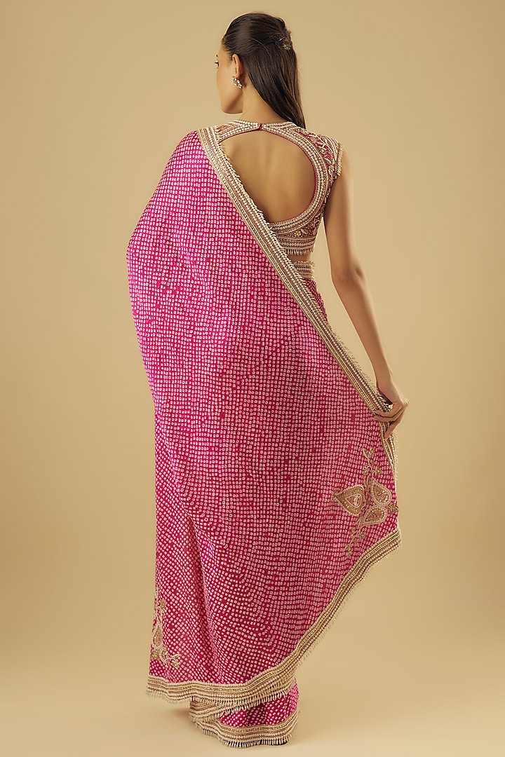 Pink Silk Reception Saree Set by Faabiiana at Pernia's Pop Up Shop