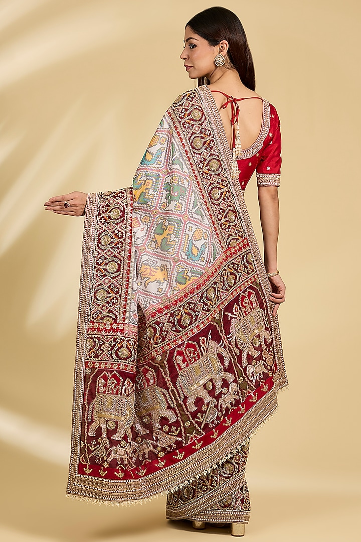 Ivory Patola Bridal Saree Set by Faabiiana at Pernia's Pop Up Shop