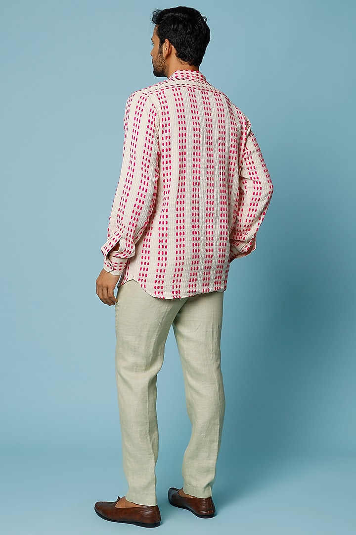 Pink Handloom Cotton Summer Shirt by FANCY PASTELS at Pernia's Pop Up Shop