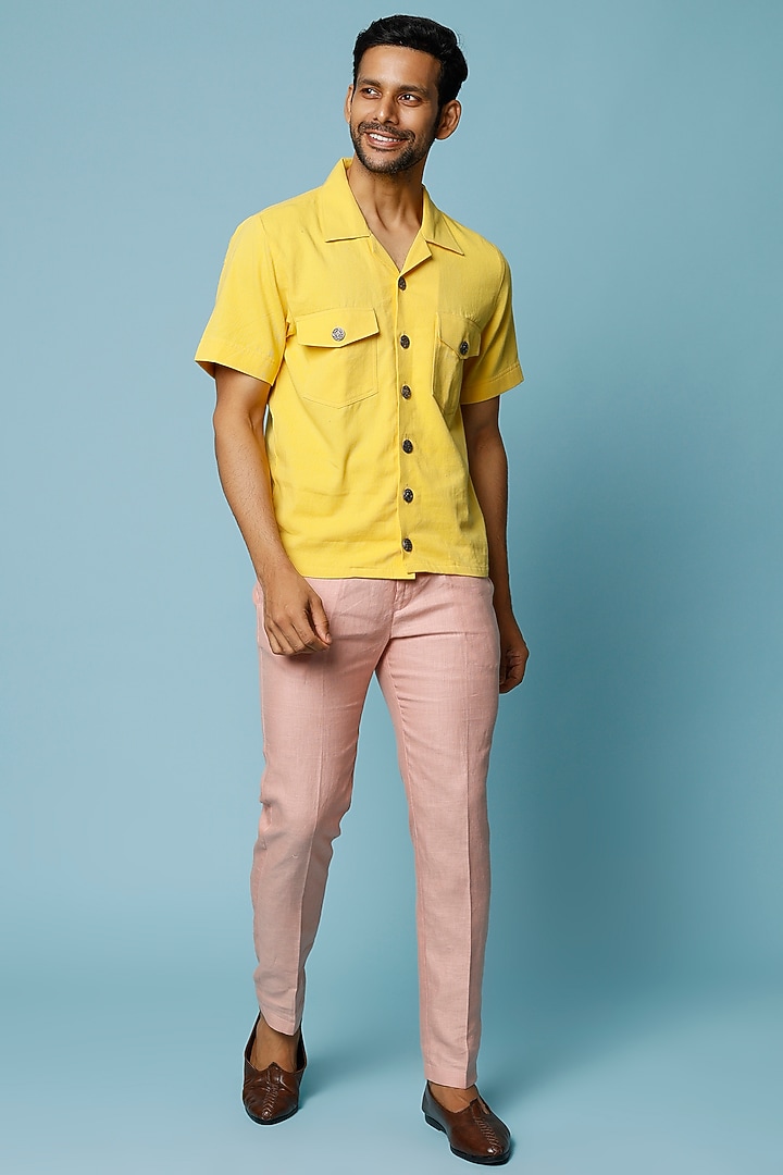 Yellow Drill Summer Shirt by FANCY PASTELS at Pernia's Pop Up Shop