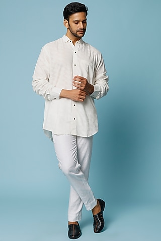 White Embroidered Shirt by FANCY PASTELS