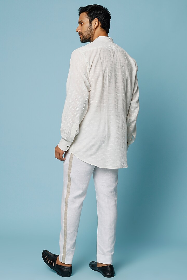 White Embroidered Summer Shirt by FANCY PASTELS at Pernia's Pop Up Shop
