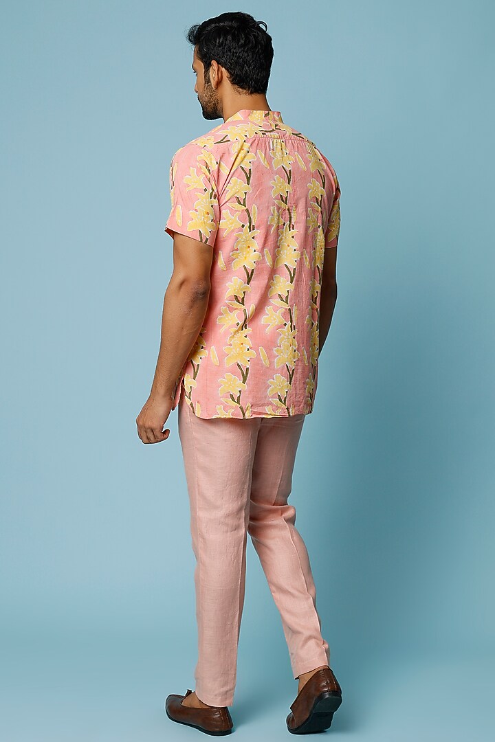 Pink Pure Cotton Printed Summer Shirt by FANCY PASTELS at Pernia's Pop Up Shop