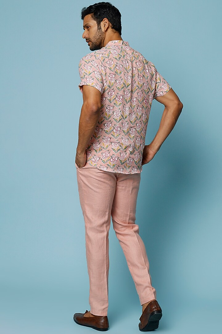 Pink Floral Printed Summer Shirt by FANCY PASTELS at Pernia's Pop Up Shop