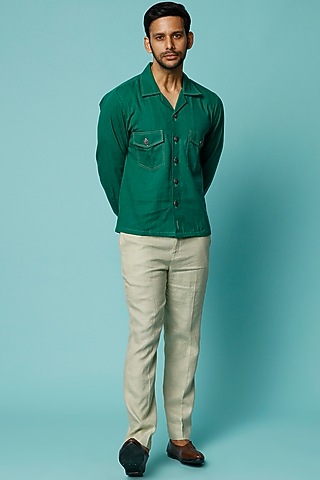Green Drill Shirt by FANCY PASTELS