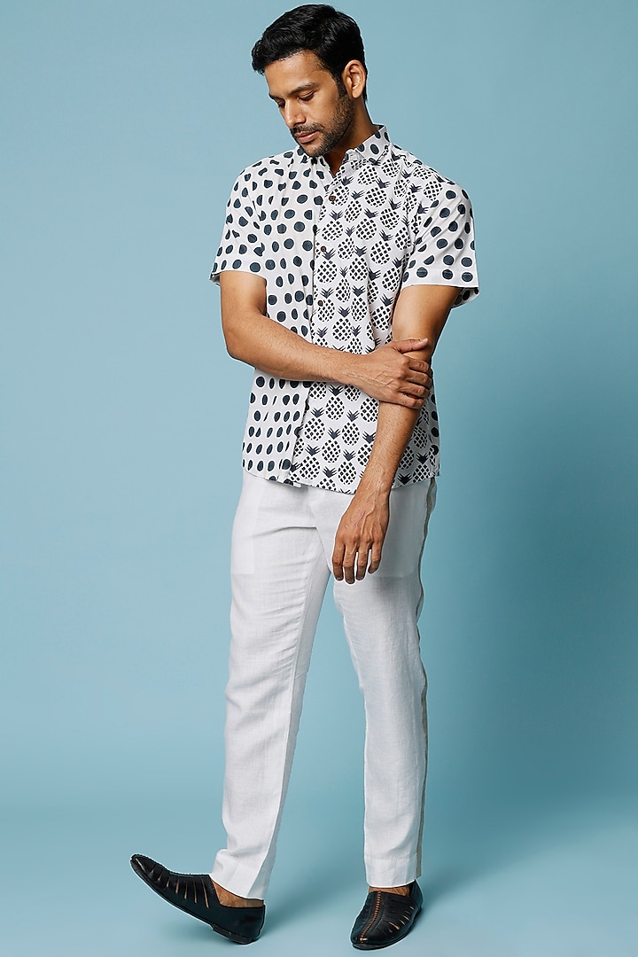 White Printed Shirt by FANCY PASTELS