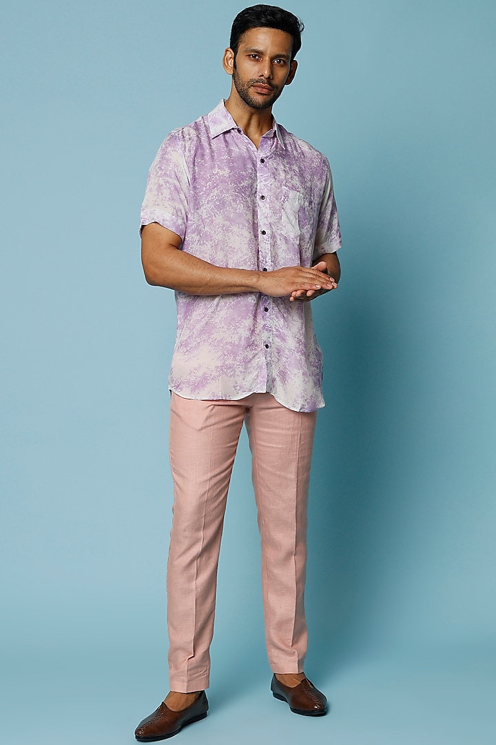 Purple Printed Shirt by FANCY PASTELS at Pernia's Pop Up Shop