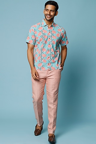Blue & Pink Printed Shirt by FANCY PASTELS