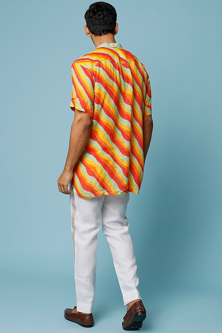 Multi-Coloured Block Printed Summer Shirt by FANCY PASTELS at Pernia's Pop Up Shop