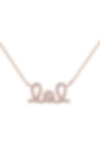 18kt Rose Gold Finish Round Diamond LOL Word Pendant Chain by Faith By ASM at Pernia's Pop Up Shop