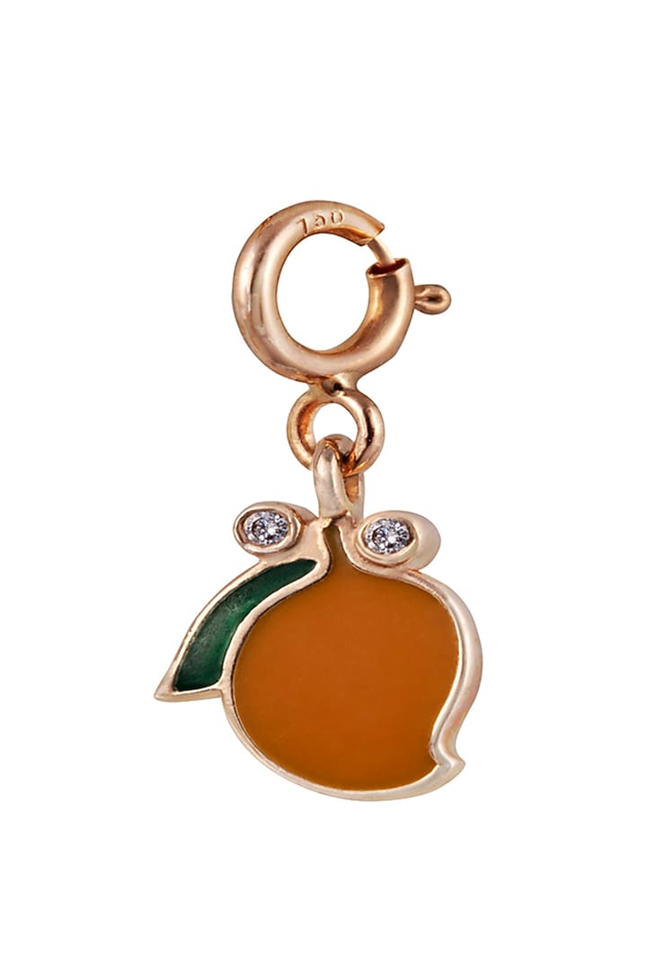 18kt Rose Gold Finish Diamond & Gemstone Mango Charm by Faith By ASM at Pernia's Pop Up Shop