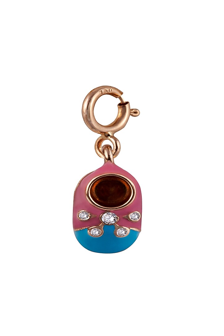 18kt Rose Gold Finish Diamond & Gemstone Shoe Charm by Faith By ASM at Pernia's Pop Up Shop