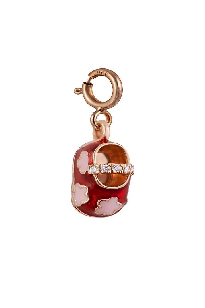 18kt Rose Gold Finish Diamond & Gemstone Red Shoe Charm by Faith By ASM at Pernia's Pop Up Shop