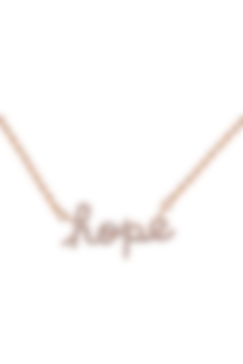 18kt Rose Gold Finish Round Diamond Hope Word Pendant Chain by Faith By ASM at Pernia's Pop Up Shop