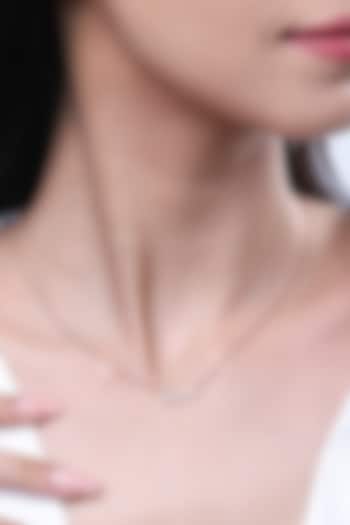 18kt Rose Gold Finish Round Diamond Loved Word Pendant Chain by Faith By ASM at Pernia's Pop Up Shop