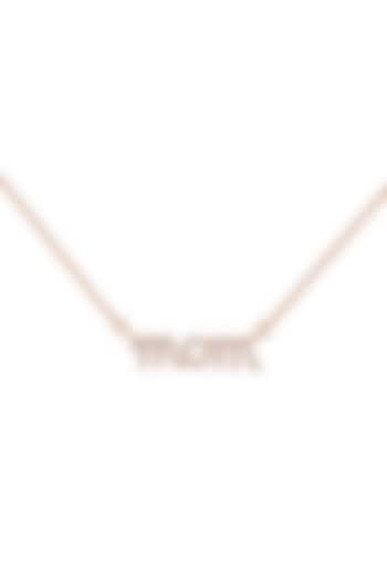 18kt Rose Gold Finish Round Diamond Mom Word Pendant Chain by Faith By ASM at Pernia's Pop Up Shop