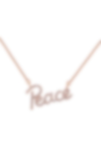 18kt Rose Gold Finish Round Diamond LOL Word Pendant Chain by Faith By ASM at Pernia's Pop Up Shop
