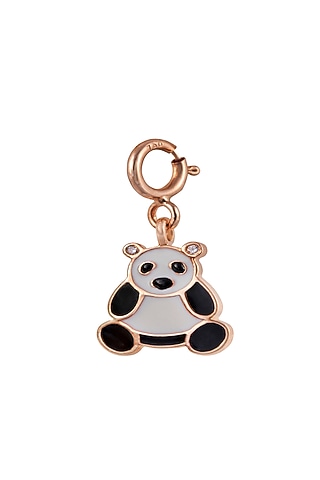 18kt Rose Gold Finish Diamond & Gemstone Panda Charm by Faith By ASM