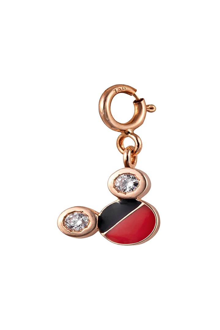 18kt Rose Gold Finish Round Diamond Mickey Charm by Faith By ASM at Pernia's Pop Up Shop
