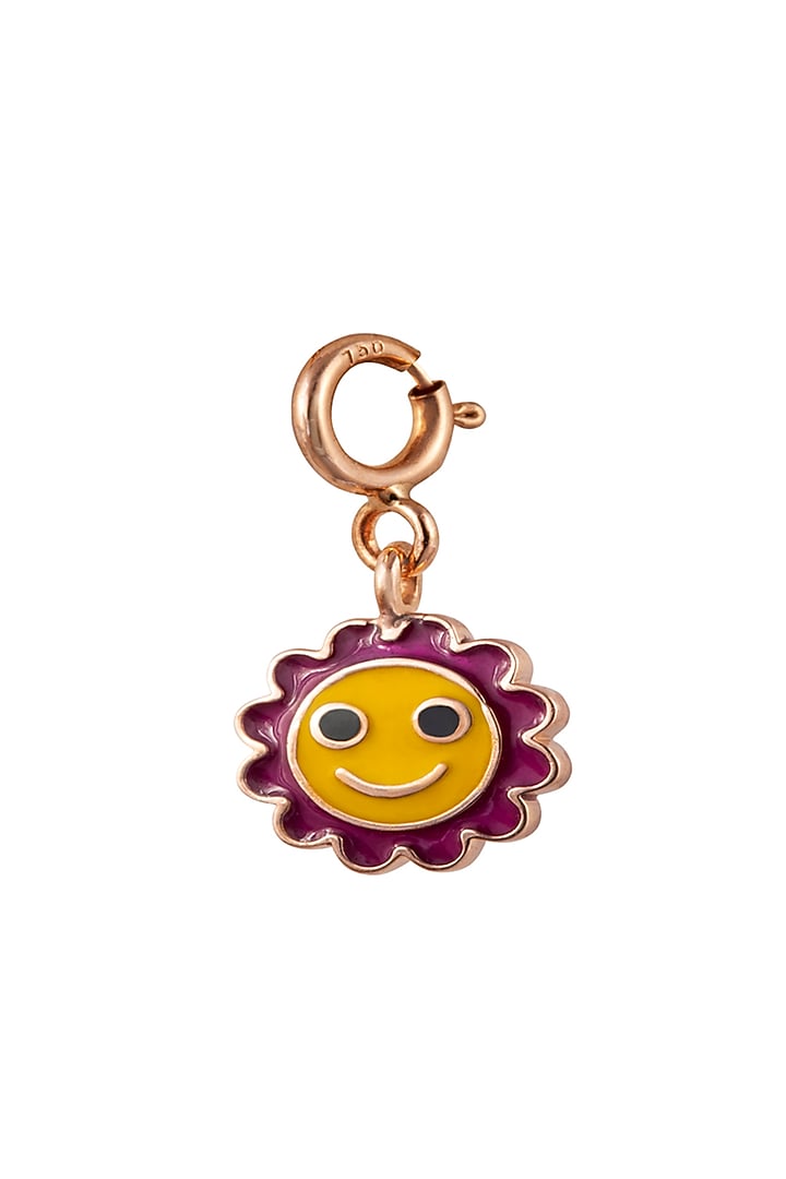 18kt Rose Gold Finish Enameled Gemstone Sunflower Charm by Faith By ASM at Pernia's Pop Up Shop