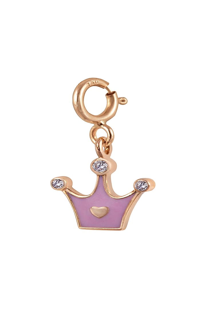 18kt Rose Gold Finish Round Diamond Crown Charm by Faith By ASM at Pernia's Pop Up Shop