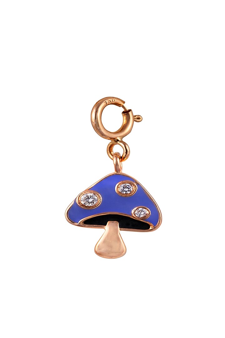 18kt Rose Gold Finish Diamond & Gemstone Mushroom Charm by Faith By ASM at Pernia's Pop Up Shop