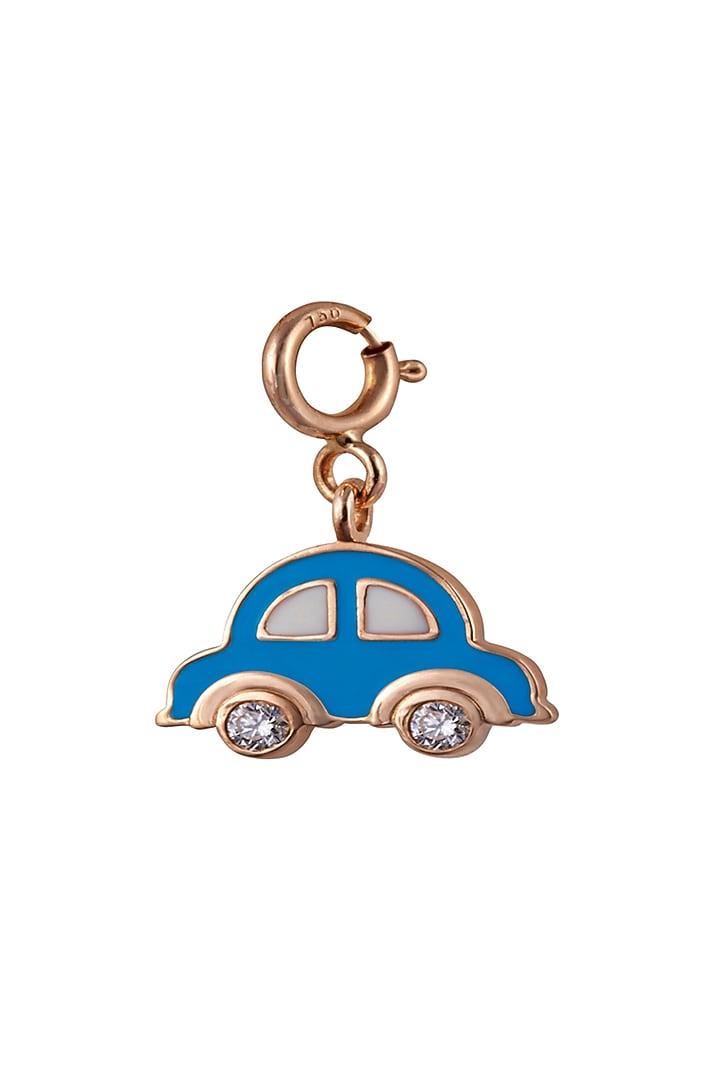 18kt Rose Gold Finish Round Diamond Car Charm by Faith By ASM at Pernia's Pop Up Shop