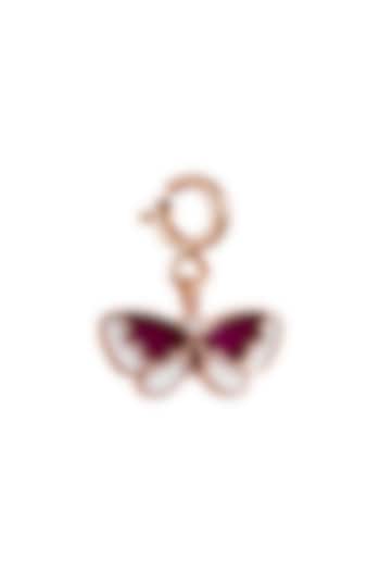18kt Rose Gold Finish Round Diamond Butterfly Charm by Faith By ASM at Pernia's Pop Up Shop