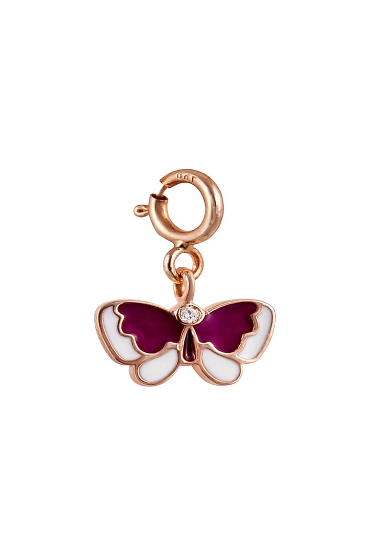 18kt Rose Gold Finish Round Diamond Butterfly Charm by Faith By ASM at Pernia's Pop Up Shop