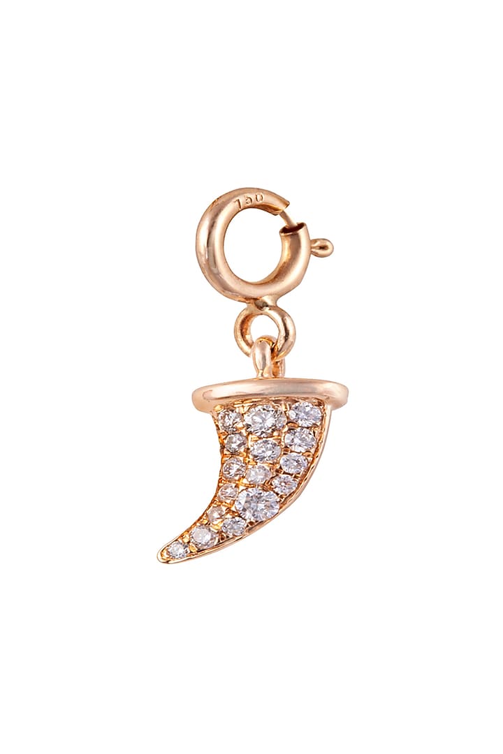 18kt Rose Gold Finish Round Diamond Tusk Charm by Faith By ASM at Pernia's Pop Up Shop
