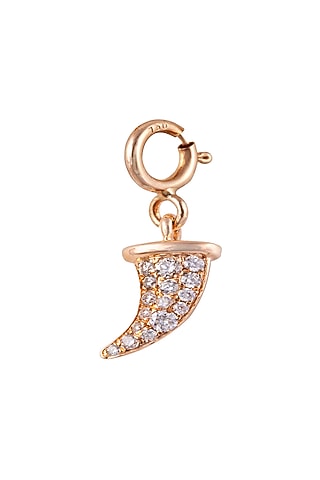 18kt Rose Gold Finish Round Diamond Tusk Charm by Faith By ASM